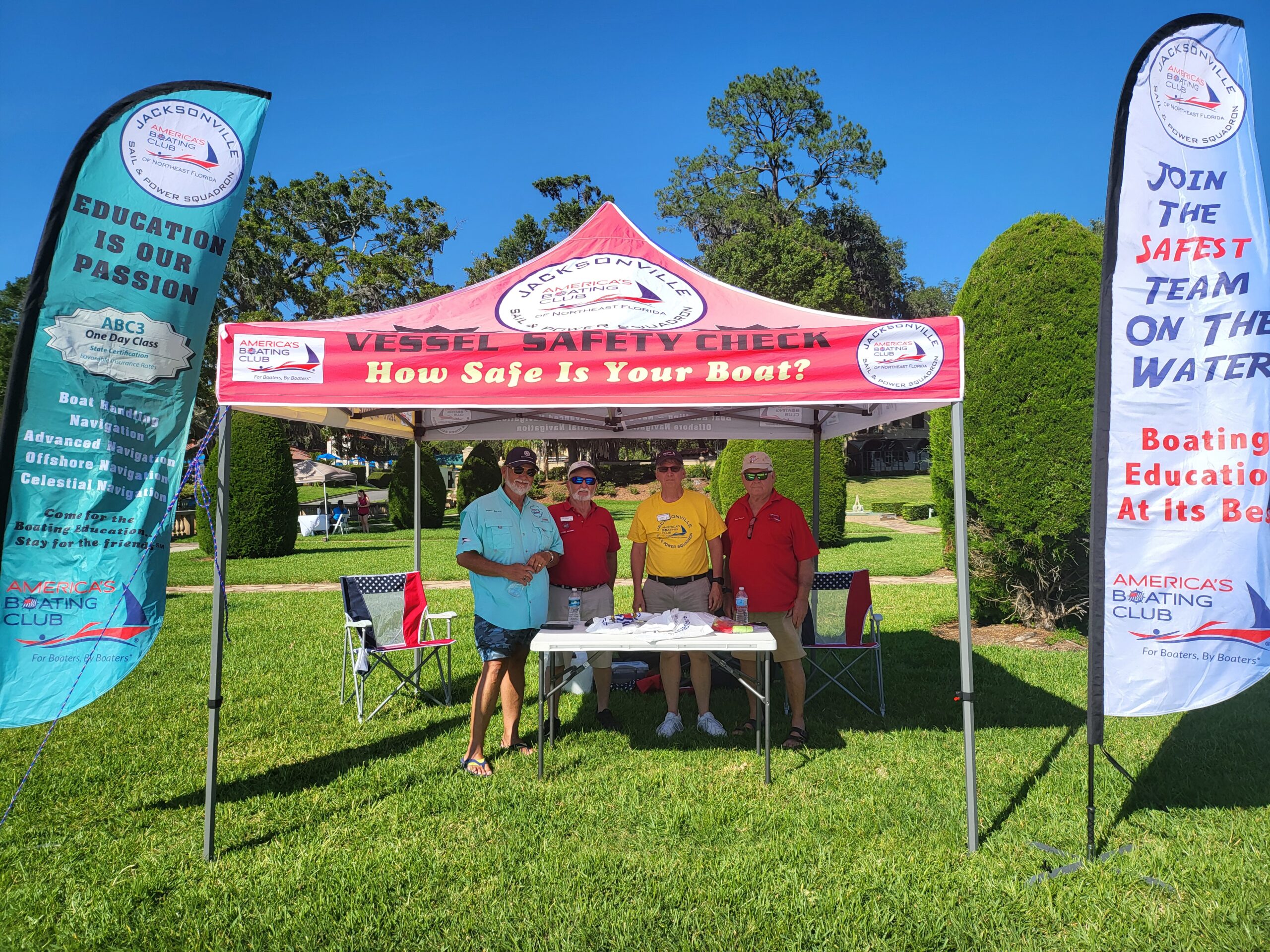 Jacksonville Sail and Power Squadron volunteers at a boating safety event